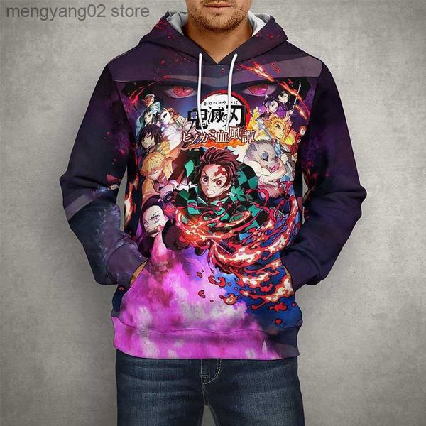 Erkek Hoodies Tişörtü 2022 Karikatür Anime Demon Slayer Kimetsu No Yaiba 3D Baskı Moda Tişörtü Erkek Kadın Çocuk Serin Erkek Kız Çocuklar Rahat T23628 Tops