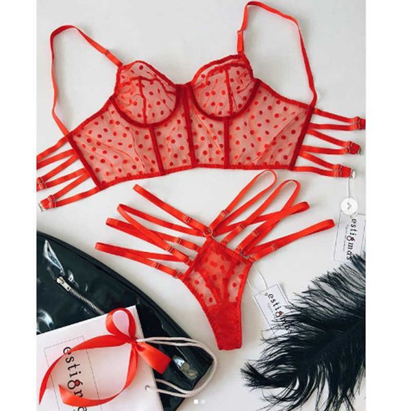 Andere Höschen Sexy Dessous Set Frauen Spitze Strappy Push Up BH Set Erotische Dessous Porno Femme Drahtfreie Unterwäsche Bralette Set Dessous Frau