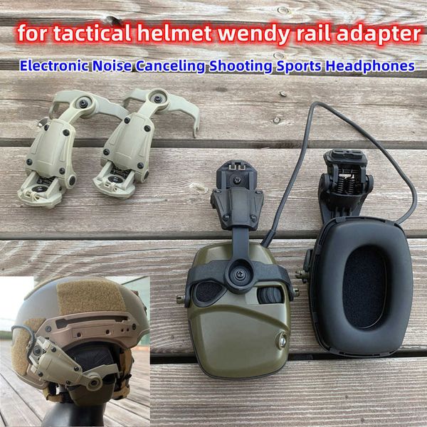 Capacetes táticos Fone de ouvido tático ARC Rail Adapter Wendy Helmet for Tactical Hearing Noise Cancellation Electronic Shooting Sports HeadphonesHKD230628