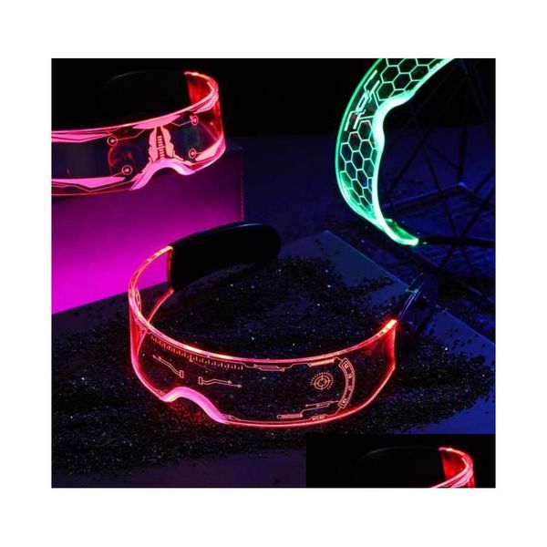 Party Favor Neonrave Led Glasses - 7 Occhiali luminosi che cambiano colore per Club Dance Cosplay Halloween Altro Drop Delivery Home Garden Dh9Ga