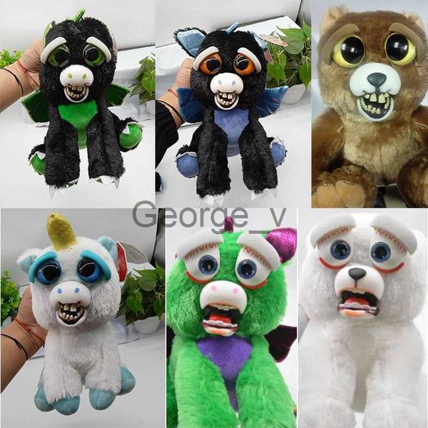 Animais de pelúcia animais de estimação brinquedo de pelúcia rosto engraçado mudando boneca de pelúcia macia para crianças coleção unicórnio de pelúcia leopardo da neve DOOFUS animal boneca urso J230628