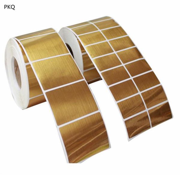 Adesivi bottiglie cosmetiche etichette adesivi in metallo in oro in metallo in rotolo di disegno a barre del codice a barre per trasferimento di calore stampante