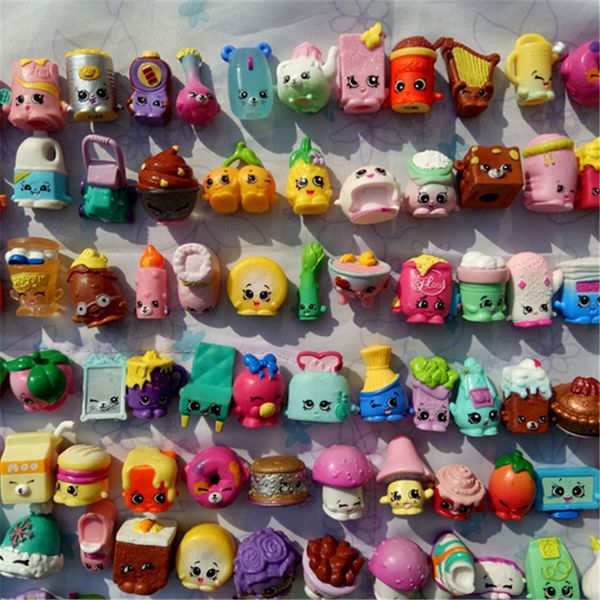 Figure giocattolo d'azione 50 pezzi Mix Mini Mobili Cibo Frutta Bambole Fai finta di giocare Shopkines Stagione 1 2 3 4 5 6 7 Action Figures Toy Kids Girls Gif 230627