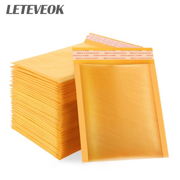 Embalagem para presente 100 unidades Envelopes bolha de papel kraft amarelo Sacos de envio acolchoados Sacos de correio acolchoados para embalagem de boutique Bolsa para embrulho de presente 230627