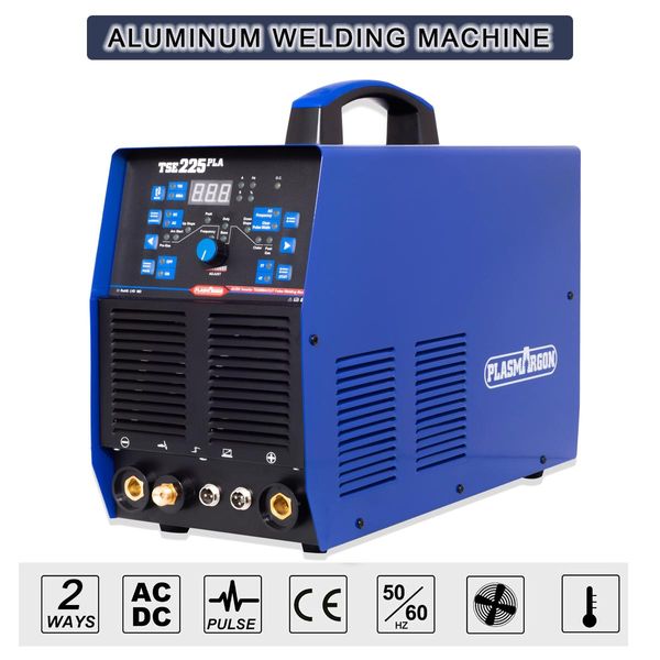 Máquina de soldagem Tig-Lasapparaten Pulse Tig 225amp 220V ou 110/230V CA/DC Soldador de alumínio 2T/4T Tig Arc Stick