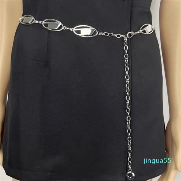Dünne Taillenkette Damenmode Vielseitiger Designergürtel Silber Metall Personalisierte dekorative Shorts Kleid Taillen Ketten Trend