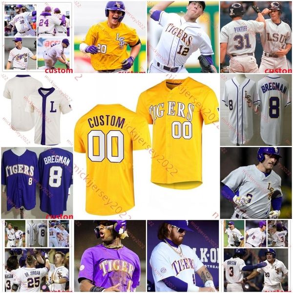 Dylan Crews LSU Tigers Baseball Jersey Tre' Morgan Jordon Thompson Tommy White Paul Skenes Ty Floyd Thatcher Hurd Garrett Edwards Stitched LSU Tigers Jerseys