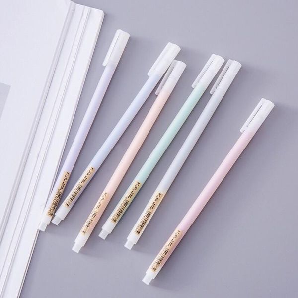 Canetas 24pcs/set 0,5mm Gel Pen Learning Supplies 6 Cores Scrub transparente Pen de aquarela Frete grátis