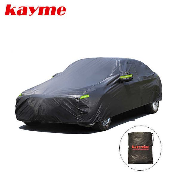 Kayme Universal Full Black Car Covers Outdoor UV Snow Resistant Sun Protection Cover para Suv Jeep Sedan HatchbackHKD230628