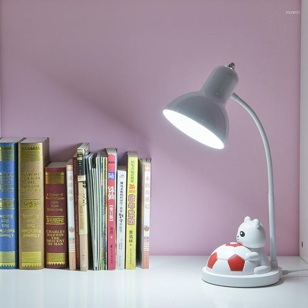 Tischlampen LED Cartoon Fußball Lampe Langarm Metall Arbeitszimmer Büro Schlafzimmer Nachttisch Schalter Taste Kinder Schreibtisch