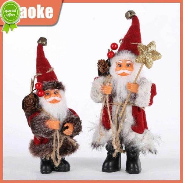 Nova Boneca Bonita de Plástico e Pano 50/40g Estatuetas de Papai Noel Boneca de Papai Noel de Alta Qualidade Decorações de Natal 22cm/16cm Durável Exclusivo