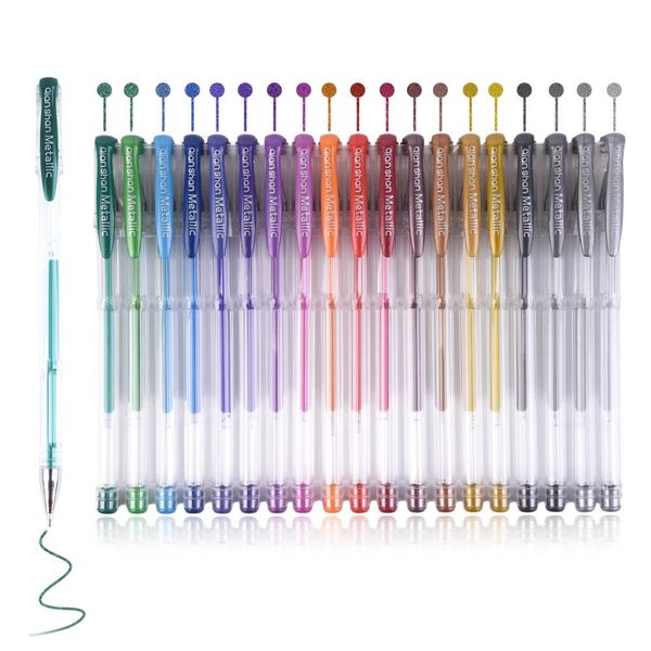 Stifte 60 Farben Gel -Stifte Set Nachfüllgel Ink Stift Metallic Pastell Neon Glitter Skizze Zeichnung Farbschule Schreibwaren