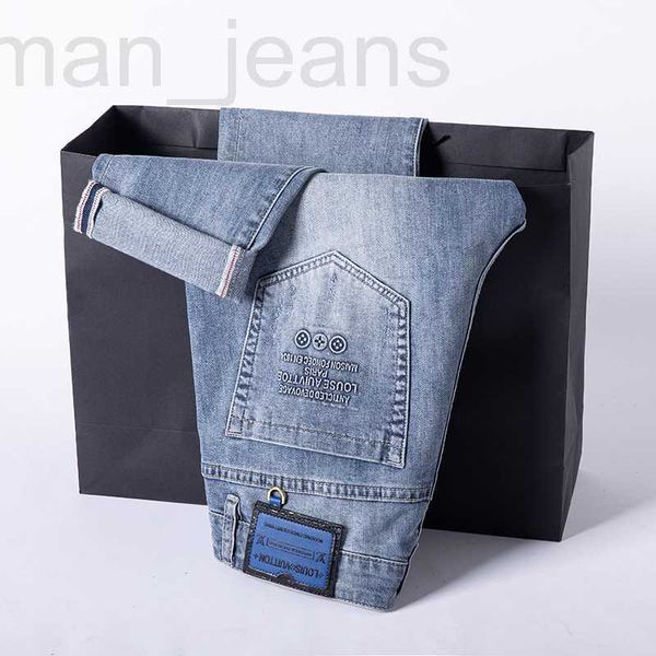 Herrenjeans Designer High-End-europäische Waren 2023 Frühling Sommer Neue Jeans Herren Slim Small Straight Tube Stretch Lange Hosen XJJK