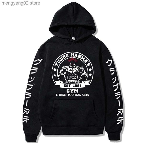 Erkek Hoodies Sweatshirt Sıcak Anime Komik Yujiro Baki Hanma Hoodie Sweatshirt Loog Sleeve Grappler Fighting Fighter Yuvarlak Giyim Kazak T23628 Tops