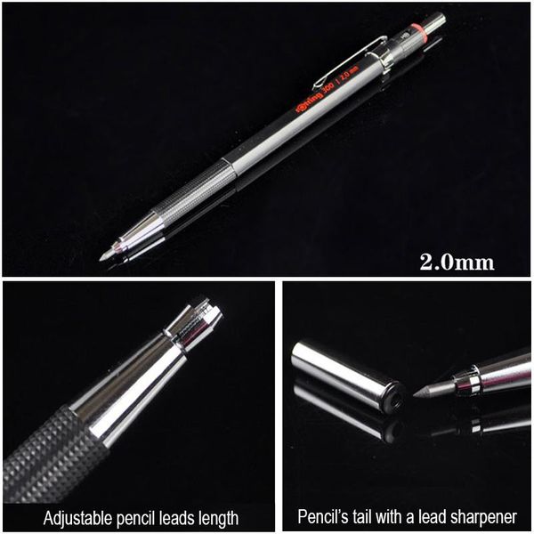 Карандаши гниль 300 0,5 мм/0,7 мм/2,0 мм автоматический механический карандаш Пластиковый держатель ручки 1 кусок