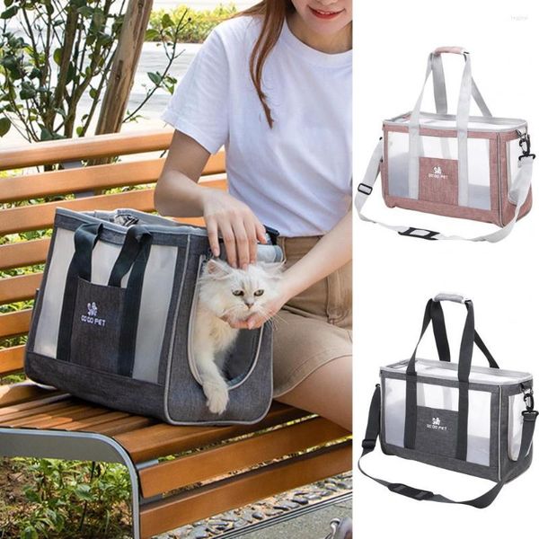 Saco para gatos, bolsa para animais de estimação, confortável, permeável ao ar, grande espaço, para caminhadas, viagens, mochila portátil ao ar livre