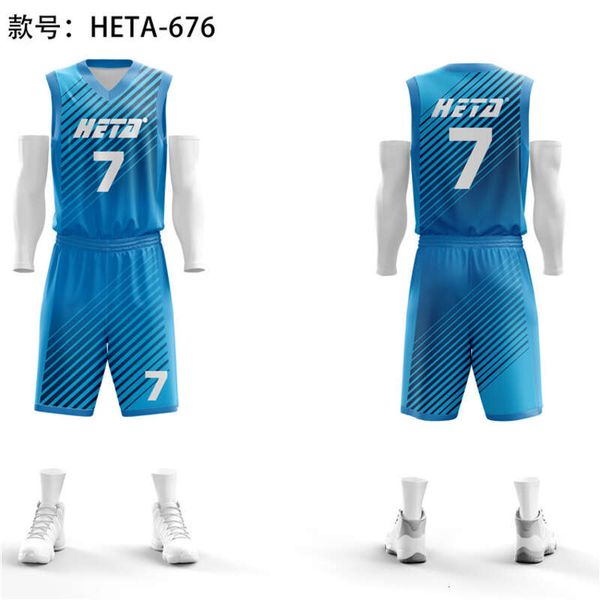 Трикотажные изделия Трикотажные изделия Cba Beijing Shougang Basketball Uniform Suit All Over Blue