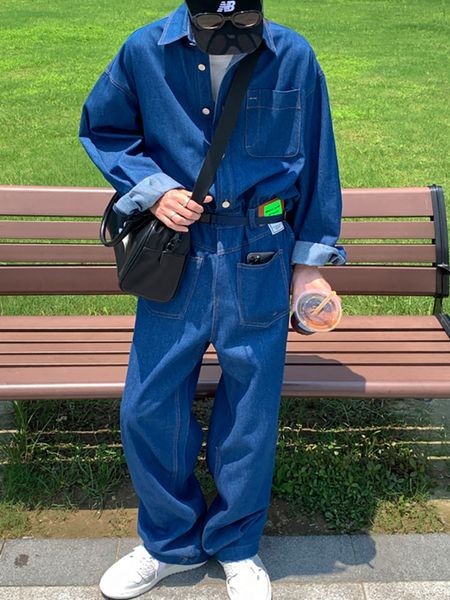 Männer Jeans SYUHGFA Männer Kleidung Overall 2023 Frühling Mode Unisex Waschen Denim Langarm Overalls Koreanische Stil Für Männliche 230628