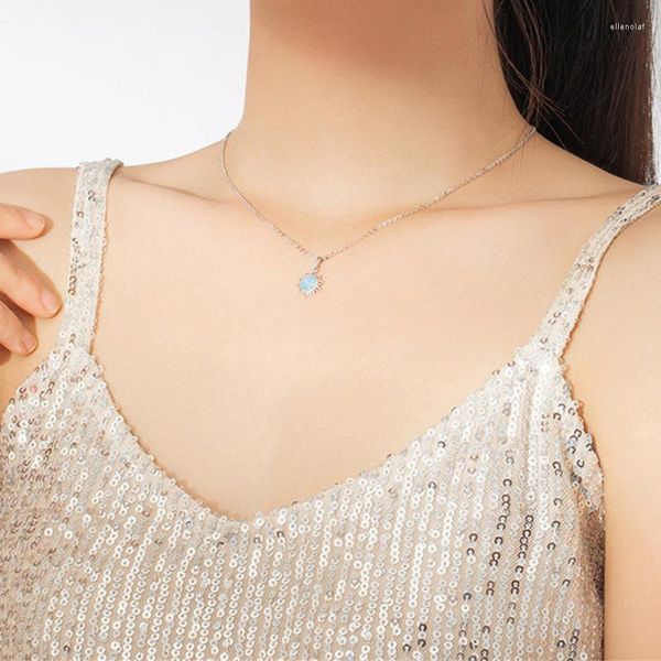 Catene Collana in argento sterling Vintage Boemia Sole Ciondolo Donna Moda Clavicola Catena Regalo di compleanno Gioielli per feste di matrimonioCatene Gord22