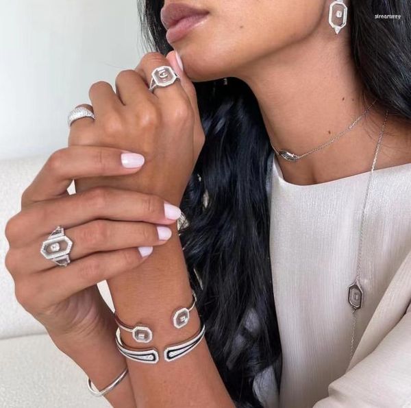 Kolye Küpe Seti 3in1 Jewlery Setleri 13 Tasarımlar Arapça Aşk Mektubu Dainty İlk Küpe Yüzük Dubai Kadınlar Partisi İçin İstiflenebilir Mücevherat