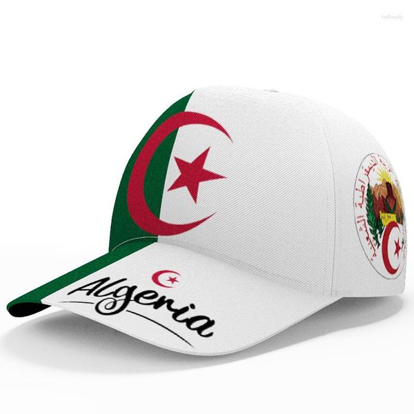 Ball Caps Algeria Berretto da baseball Nome personalizzato gratuito Numero Dza Hat Islam Logo Arabo Algerie Arab Text Alger Travel Flag Algier Po Headgear