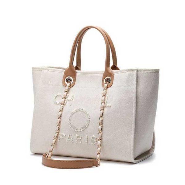 Borsa da spiaggia in tela a mano classica di lusso da donna Borse a mano Zaini grandi Capacità Confezioni a catena piccola Borsa a tracolla grande ZUZH