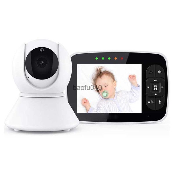 Smartree Baby monitor ad alta risoluzione per visione notturna a infrarossi Baby monitor video wireless con telecamera remota Pan-Tilt-Zoom Lullaby L230619