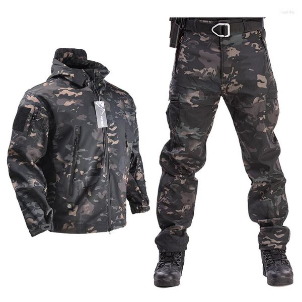 Jaquetas de caça HAN WILD Exército ou calças Roupas de casca macia Ternos táticos Jaqueta à prova d'água masculina Conjunto piloto de vôo Roupas militares de campo