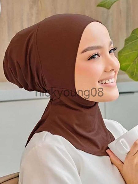 Bandane Donne musulmane Foulard Hijab Cap Velo Turbante Moda Islam Cofano interno Soild Jersey Underscaf Caps Cappello Donna Foulard x0628