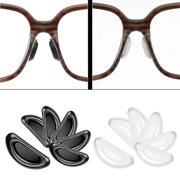 Accessori per occhiali 10 paia Occhiali adesivi per occhiali Naselli a forma di D Stick su kit di cuscinetti in silicone morbido antiscivolo 230628