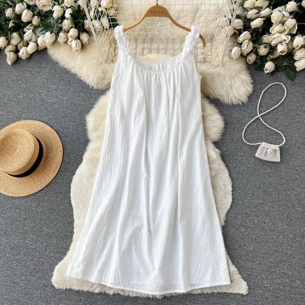 Abiti casual Summer Sexy Backless Sleeveless Seaside Resort Style Doll Halter Fairy Dress