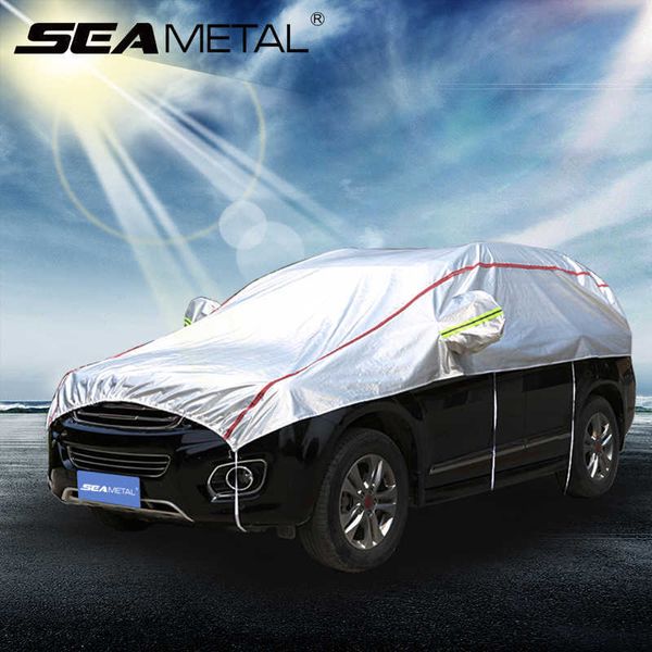 Deckt das halbe Auto SUV wasserdicht mit reflektierendem Streifen Oxford Sun Rain Snow Protection Cover Universal für SedanHKD230628 ab