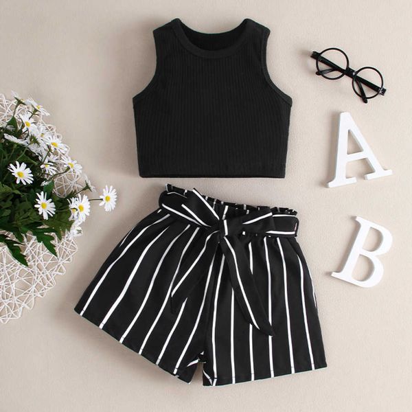 2023 zwei Stück Sommer Tank Top Shorts Set Ins Mädchen Baby Kleidung kinder mädchen herbst kleidung kinder sets mädchen anzüge tutu kleid