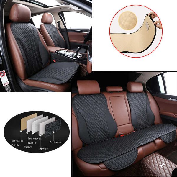 Fundas de cojines de cuero Pu Instalar cojín de asiento de coche Stay On Vehcile Nonslide Easy Clean Automotive Pads E1 X45 AA230525