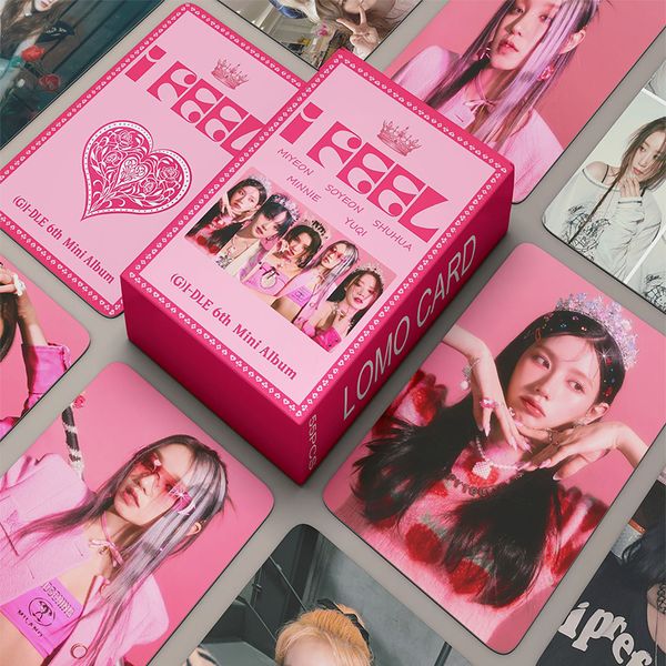 Adesivi adesivi 55pcsset Kpop GIDLE INEVER DIE Lomo Cards Album Girls I Burn Po Card Postcard Fans Gift 230626