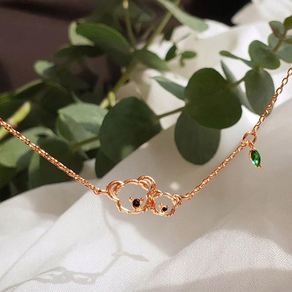 Anhänger Halsketten Trendy Rose Gold Koala Halskette für Frauen Nette Mutter und Sohn Freund Geburtstag Geschenke Party 2023 Schmuck Anhänger Gord22