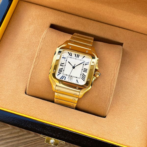 Super Watch Factory Мужские часы Роскошные дизайнерские часы 39,8 мм Мужские автоматические стальные юбилейные классические квадратные наручные часы без коробки