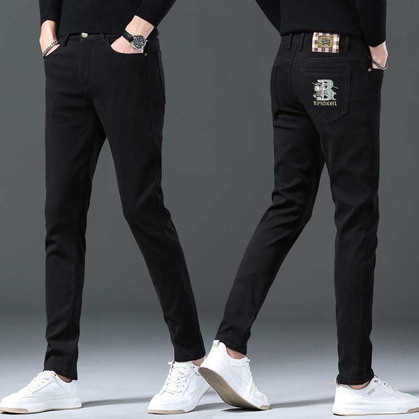 Designer di jeans da uomo 2022 Autunno e inverno Nuovo prodotto Peluche per uomo Spessore caldo Puro nero B Famiglia Pantaloni casual ricamati Grande marca F6FY