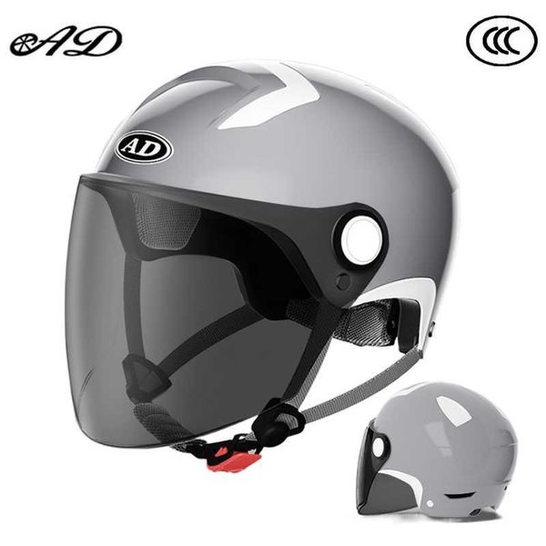 Тактические шлемы AD Мотоциклетные шлемы для взрослых Летний электрический велосипед Защита от солнца Casco Moto Half Helmet Unisex Safety Cap Бесплатная доставкаHKD230628