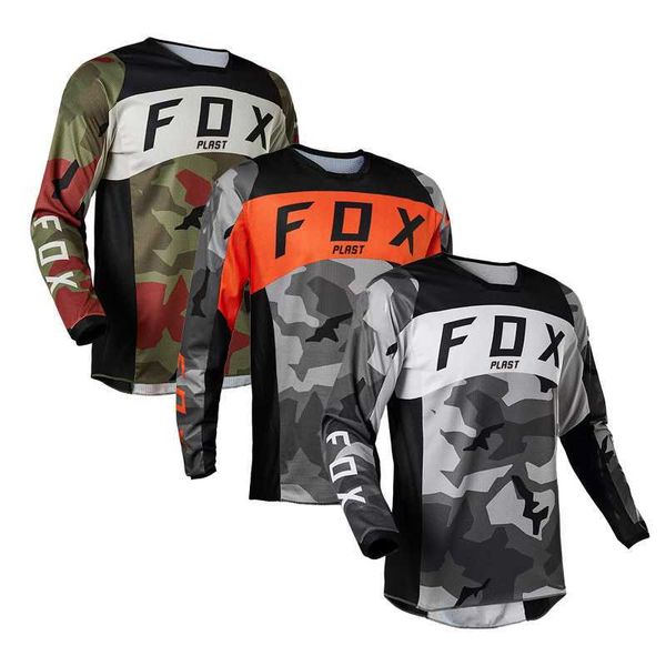 Мужские футболки 2022 Джерси для мотокросса Mtb Downhill Jeresy Cycling Mountain Bike Maillot Ciclismo Hombre Quick Dry Jersey FOX PLAST Мужские трикотажные изделия