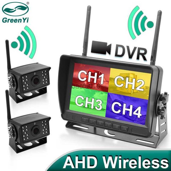 S GreenYi Wireless AHD 7 polegadas DVR Monitor 720P Alta Definição Visão Noturna Gravador de Backup Reverso Câmera Wifi Para Ônibus Carro Caminhão