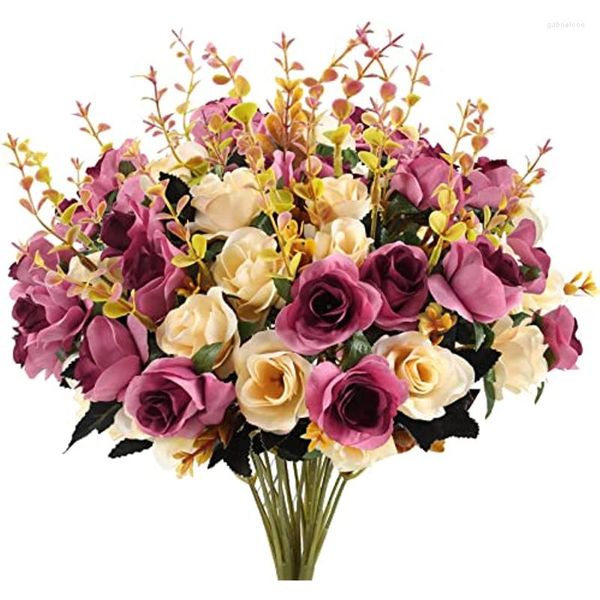 Dekorative Blumen Hochzeit Rose Künstliche Blume Blumen Grab Home Party 1 Strauß Blumenstrauß Dekor Gefälschte Dekoration Zubehör