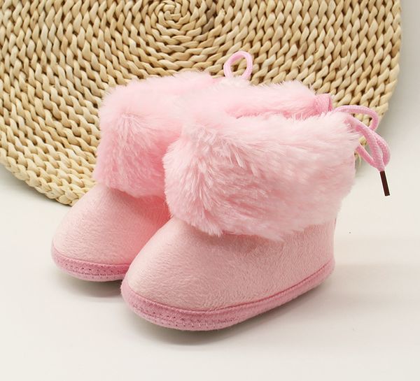 First Walkers Ma Baby 0 18M Born Infant Girls Snow Boots Anti Slip Winter Warm Lace Up Scarpe in pelliccia sintetica 230628