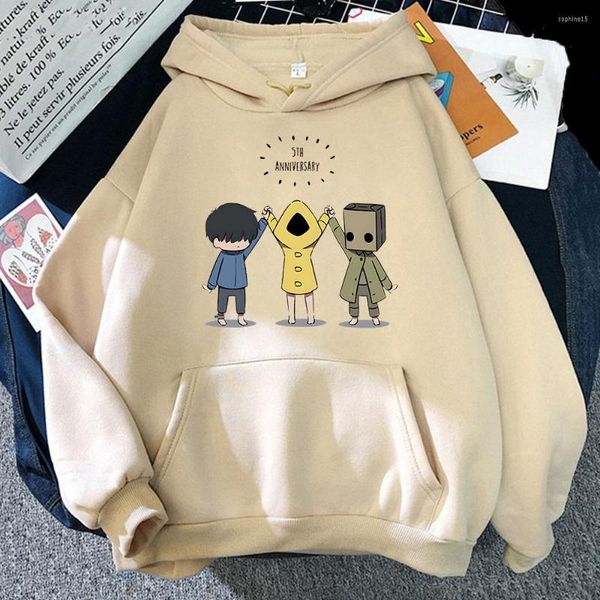 Erkek Hoodies Küçük Kabuslar Polar Anime Estetik Manga Tişörtü Grafik Erkek/kadın Giyim Harajuku Cep Streetwear Baskılı