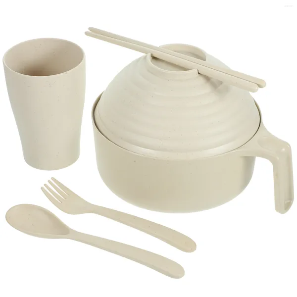 Conjuntos de louça para macarrão instantâneo, tigela para terno, conjunto de copos de água para animais de escola, utensílios de mesa, material de almoço para escritório, utensílios de cozinha