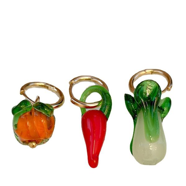 Brincos de argola de metal com charme de pimenta malagueta vermelha para presente feminino