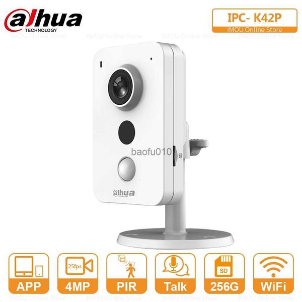 Dahua Cube 4MP WiFi Câmera IP Interface de alarme externo PIR Conversa bidirecional Detecção de som anormal Excelente visão noturna IPC-K42P L230619