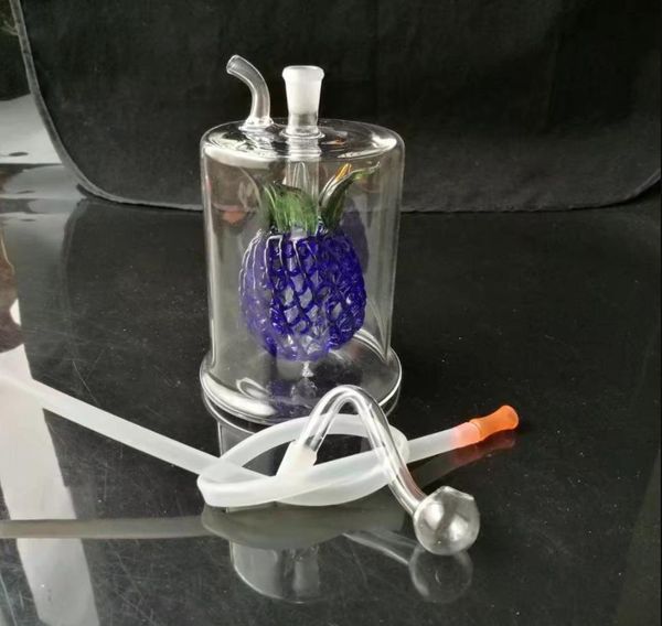 Tubos de fumo de vidro fabricam bongos de cachimbo de água soprados à mão Pote de abacaxi de cor grande