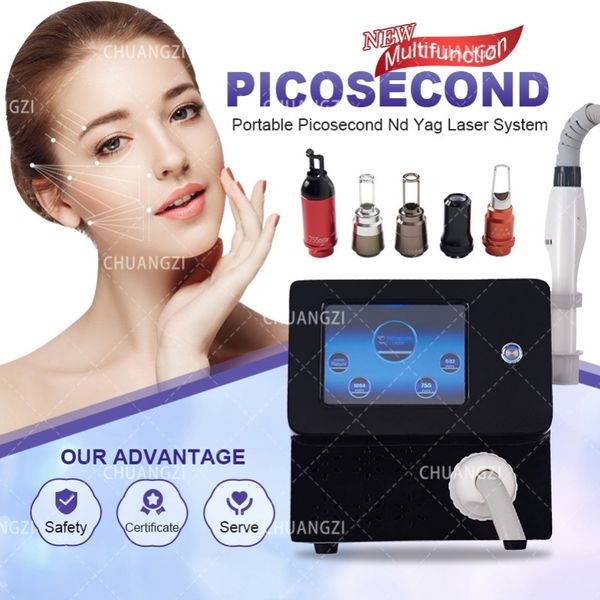 Pico Tattoo Removal Laser RF-Ausrüstung Zweite Q-geschaltete Nd Yag Wash Sommersprossen Gesichtsfalten Diodenlasermaschine