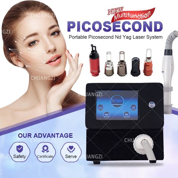 Laser de remoção de tatuagem Pico Equipamento de RF Second Q comutado Nd Yag Wash sardas Rugas faciais Máquina de laser de diodo